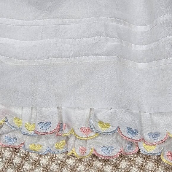 Leonarda Designs White Organza Overlay & Embroidered Cotton Puff Sleeve Dress - Picture 7 of 11